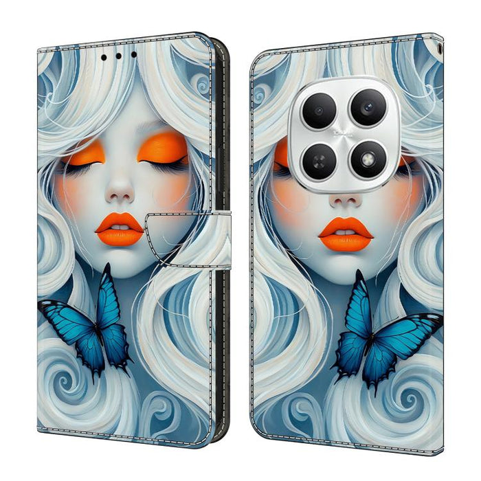 Funda para teléfono de cuero vegano pintado con efecto cristal, For Redmi Note 15 5G / 4G Global 164mm, For Redmi Note 15 Pro 5G Global 163.6mm, For Redmi 15C 5G / 4G EU 173mm, For Redmi 15C 5G / 4G Global 171mm, For Redmi Note 14 4G 164.84mm          ...