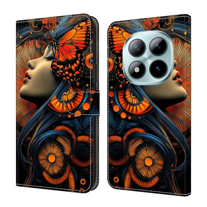 Funda para teléfono de cuero vegano pintado con efecto cristal, For Redmi Note 15 5G / 4G Global 164mm, For Redmi Note 15 Pro 5G Global 163.6mm, For Redmi 15C 5G / 4G EU 173mm, For Redmi 15C 5G / 4G Global 171mm, For Redmi Note 14 4G 164.84mm          ...