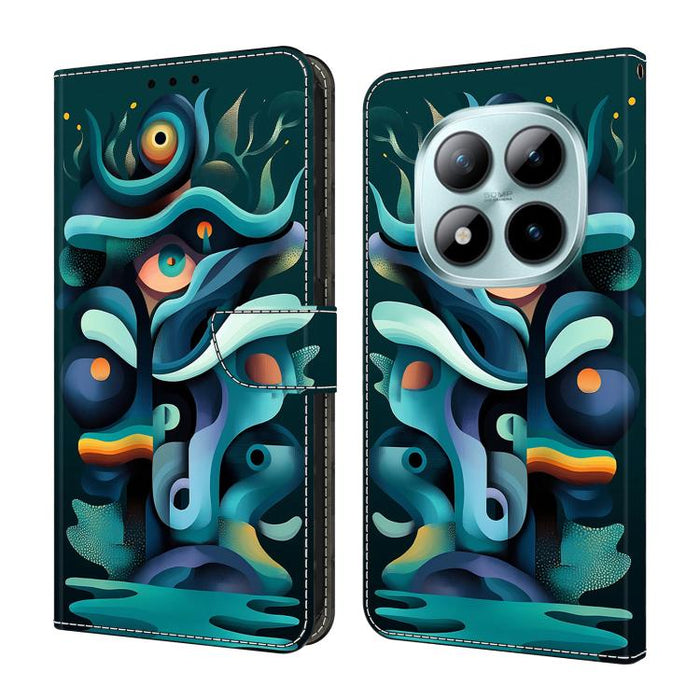 Funda para teléfono de cuero vegano pintado con efecto cristal, For Redmi Note 15 5G / 4G Global 164mm, For Redmi Note 15 Pro 5G Global 163.6mm, For Redmi 15C 5G / 4G EU 173mm, For Redmi 15C 5G / 4G Global 171mm, For Redmi Note 14 4G 164.84mm          ...