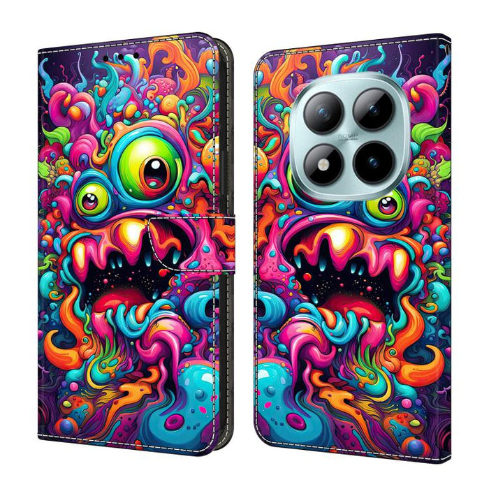 Funda para teléfono de cuero vegano pintado con efecto cristal, For Redmi Note 15 5G / 4G Global 164mm, For Redmi Note 15 Pro 5G Global 163.6mm, For Redmi 15C 5G / 4G EU 173mm, For Redmi 15C 5G / 4G Global 171mm, For Redmi Note 14 4G 164.84mm          ...