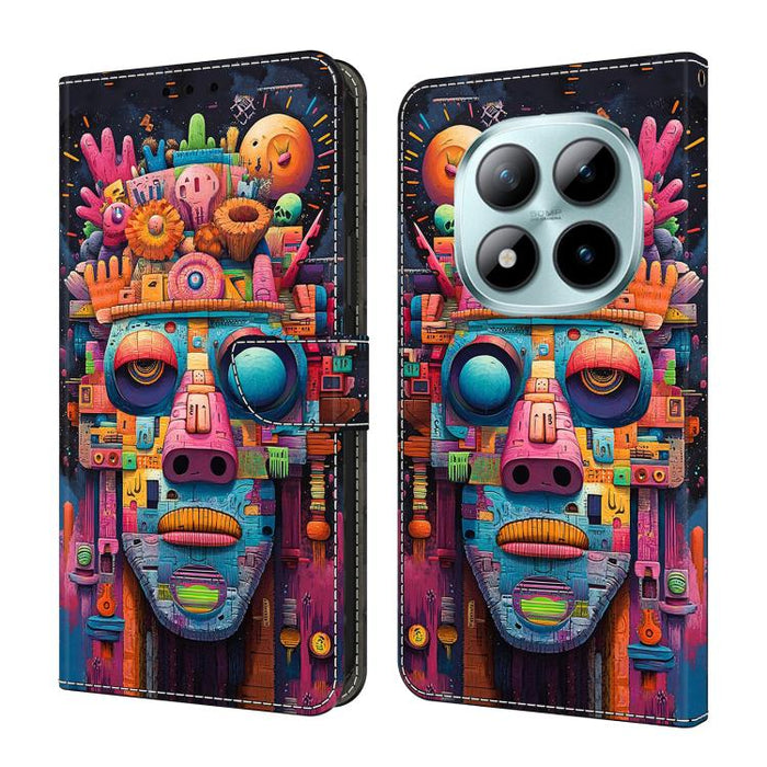 Funda para teléfono de cuero vegano pintado con efecto cristal, For Redmi Note 15 5G / 4G Global 164mm, For Redmi Note 15 Pro 5G Global 163.6mm, For Redmi 15C 5G / 4G EU 173mm, For Redmi 15C 5G / 4G Global 171mm, For Redmi Note 14 4G 164.84mm          ...