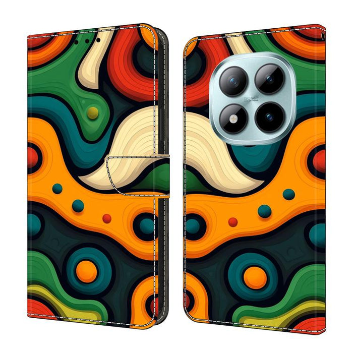 Funda para teléfono de cuero vegano pintado con efecto cristal, For Redmi Note 15 5G / 4G Global 164mm, For Redmi Note 15 Pro 5G Global 163.6mm, For Redmi 15C 5G / 4G EU 173mm, For Redmi 15C 5G / 4G Global 171mm, For Redmi Note 14 4G 164.84mm          ...