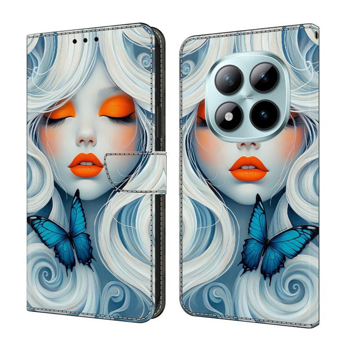Funda para teléfono de cuero vegano pintado con efecto cristal, For Redmi Note 15 5G / 4G Global 164mm, For Redmi Note 15 Pro 5G Global 163.6mm, For Redmi 15C 5G / 4G EU 173mm, For Redmi 15C 5G / 4G Global 171mm, For Redmi Note 14 4G 164.84mm          ...
