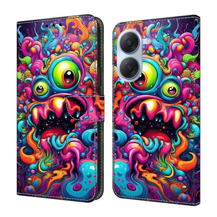 Funda para teléfono de cuero vegano pintado con efecto cristal, For Redmi Note 15 5G / 4G Global 164mm, For Redmi Note 15 Pro 5G Global 163.6mm, For Redmi 15C 5G / 4G EU 173mm, For Redmi 15C 5G / 4G Global 171mm, For Redmi Note 14 4G 164.84mm          ...