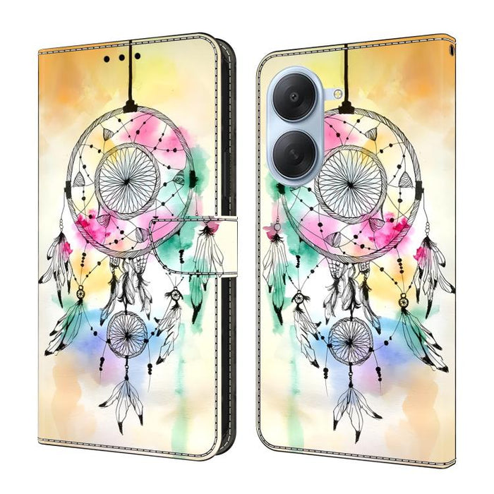 Funda para teléfono de cuero vegano pintado con efecto cristal, For Redmi Note 15 5G / 4G Global 164mm, For Redmi Note 15 Pro 5G Global 163.6mm, For Redmi 15C 5G / 4G EU 173mm, For Redmi 15C 5G / 4G Global 171mm, For Redmi Note 14 4G 164.84mm          ...