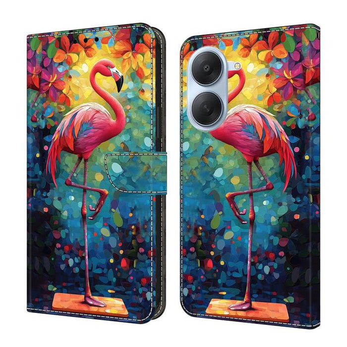 Funda para teléfono de cuero vegano pintado con efecto cristal, For Redmi Note 15 5G / 4G Global 164mm, For Redmi Note 15 Pro 5G Global 163.6mm, For Redmi 15C 5G / 4G EU 173mm, For Redmi 15C 5G / 4G Global 171mm, For Redmi Note 14 4G 164.84mm          ...