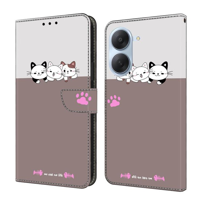 Funda para teléfono de cuero vegano pintado con efecto cristal, For Redmi Note 15 5G / 4G Global 164mm, For Redmi Note 15 Pro 5G Global 163.6mm, For Redmi 15C 5G / 4G EU 173mm, For Redmi 15C 5G / 4G Global 171mm, For Redmi Note 14 4G 164.84mm          ...