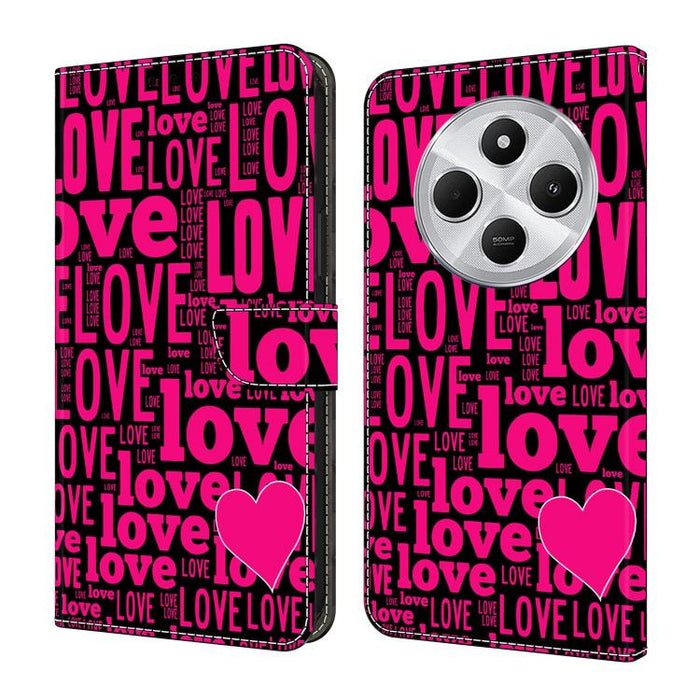 Funda para teléfono de cuero vegano pintado con efecto cristal, For Redmi Note 14 4G 164.84mm, For Redmi Note 14 Pro+ 5G / Poco X7, For Redmi 14C 4G / 5G, For Redmi Note 14 Pro 4G