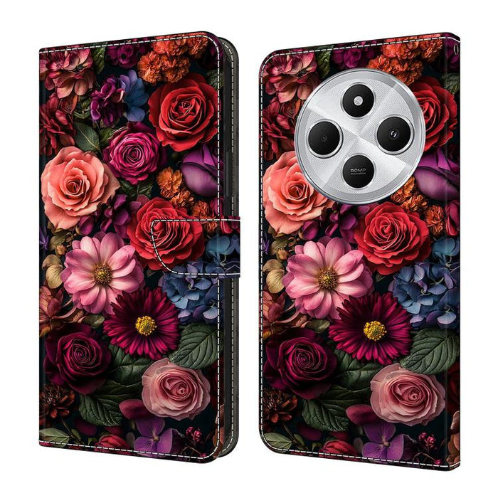 Funda para teléfono de cuero vegano pintado con efecto cristal, For Redmi Note 14 4G 164.84mm, For Redmi Note 14 Pro+ 5G / Poco X7, For Redmi 14C 4G / 5G, For Redmi Note 14 Pro 4G