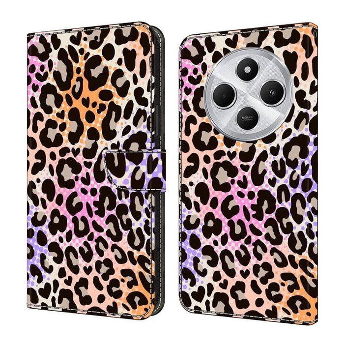 Funda para teléfono de cuero vegano pintado con efecto cristal, For Redmi Note 14 4G 164.84mm, For Redmi Note 14 Pro+ 5G / Poco X7, For Redmi 14C 4G / 5G, For Redmi Note 14 Pro 4G