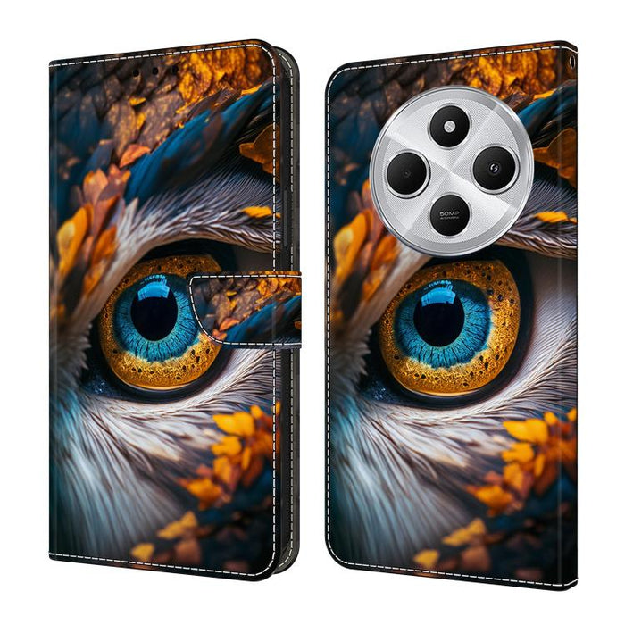 Funda para teléfono de cuero vegano pintado con efecto cristal, For Redmi Note 14 4G 164.84mm, For Redmi Note 14 Pro+ 5G / Poco X7, For Redmi 14C 4G / 5G, For Redmi Note 14 Pro 4G