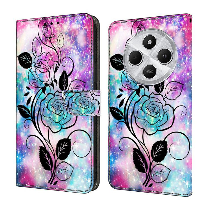 Funda para teléfono de cuero vegano pintado con efecto cristal, For Redmi Note 14 4G 164.84mm, For Redmi Note 14 Pro+ 5G / Poco X7, For Redmi 14C 4G / 5G, For Redmi Note 14 Pro 4G