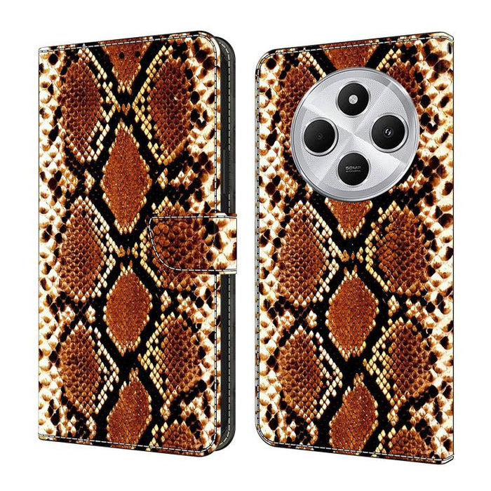 Funda para teléfono de cuero vegano pintado con efecto cristal, For Redmi Note 14 4G 164.84mm, For Redmi Note 14 Pro+ 5G / Poco X7, For Redmi 14C 4G / 5G, For Redmi Note 14 Pro 4G