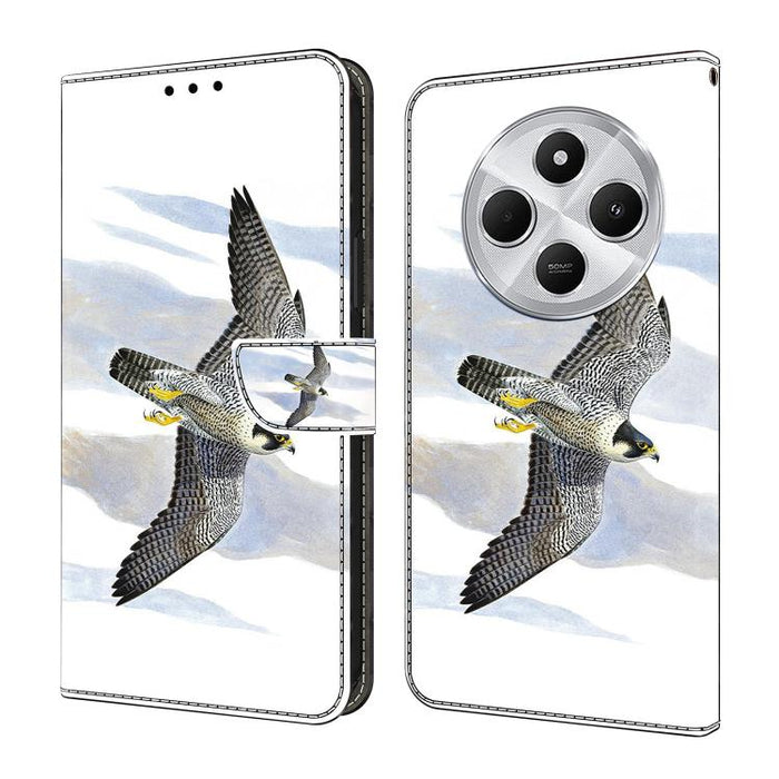 Funda para teléfono de cuero vegano pintado con efecto cristal, For Redmi Note 14 4G 164.84mm, For Redmi Note 14 Pro+ 5G / Poco X7, For Redmi 14C 4G / 5G, For Redmi Note 14 Pro 4G
