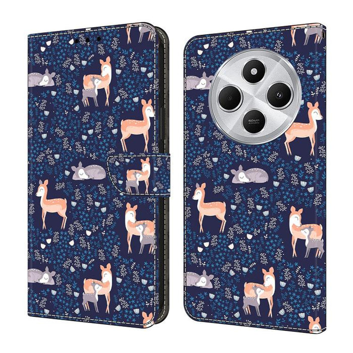 Funda para teléfono de cuero vegano pintado con efecto cristal, For Redmi Note 14 4G 164.84mm, For Redmi Note 14 Pro+ 5G / Poco X7, For Redmi 14C 4G / 5G, For Redmi Note 14 Pro 4G