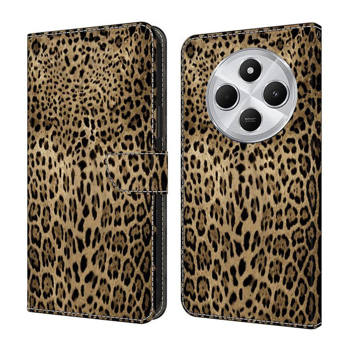 Funda para teléfono de cuero vegano pintado con efecto cristal, For Redmi Note 14 4G 164.84mm, For Redmi Note 14 Pro+ 5G / Poco X7, For Redmi 14C 4G / 5G, For Redmi Note 14 Pro 4G
