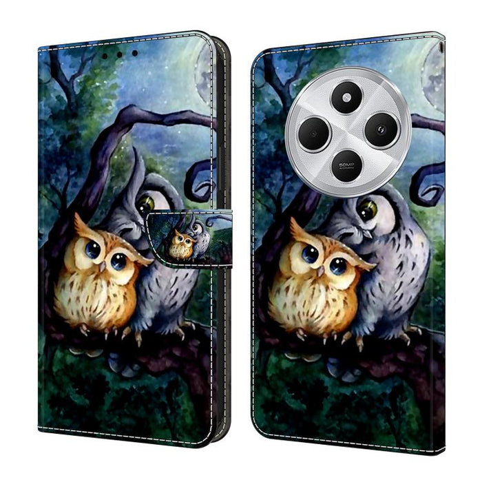 Funda para teléfono de cuero vegano pintado con efecto cristal, For Redmi Note 14 4G 164.84mm, For Redmi Note 14 Pro+ 5G / Poco X7, For Redmi 14C 4G / 5G, For Redmi Note 14 Pro 4G