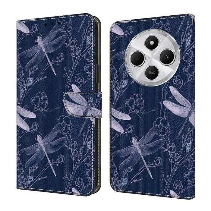 Funda para teléfono de cuero vegano pintado con efecto cristal, For Redmi Note 14 4G 164.84mm, For Redmi Note 14 Pro+ 5G / Poco X7, For Redmi 14C 4G / 5G, For Redmi Note 14 Pro 4G