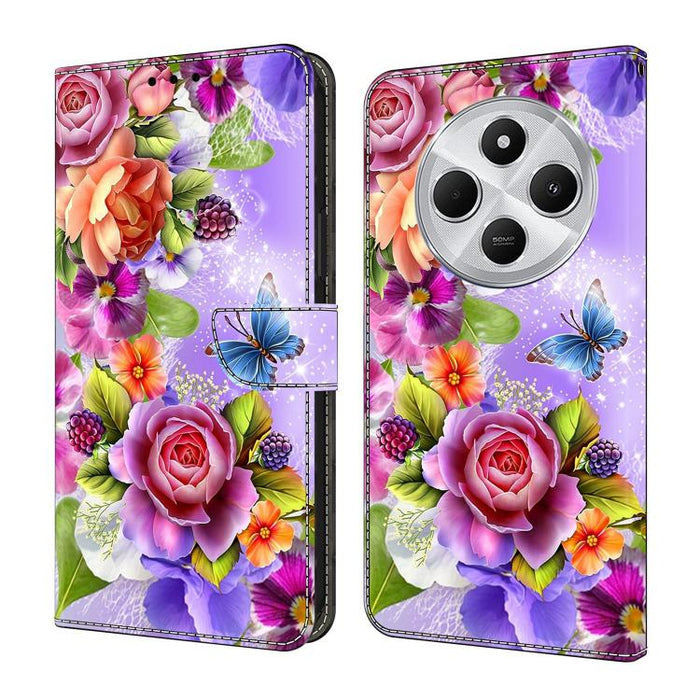 Funda para teléfono de cuero vegano pintado con efecto cristal, For Redmi Note 14 4G 164.84mm, For Redmi Note 14 Pro+ 5G / Poco X7, For Redmi 14C 4G / 5G, For Redmi Note 14 Pro 4G