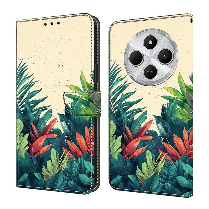 Funda para teléfono de cuero vegano pintado con efecto cristal, For Redmi Note 14 4G 164.84mm, For Redmi Note 14 Pro+ 5G / Poco X7, For Redmi 14C 4G / 5G, For Redmi Note 14 Pro 4G