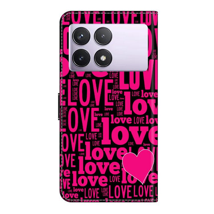 Funda para teléfono de cuero vegano pintado con efecto cristal, For Redmi K70E / Poco X6 Pro, For Redmi Note 13 Pro+