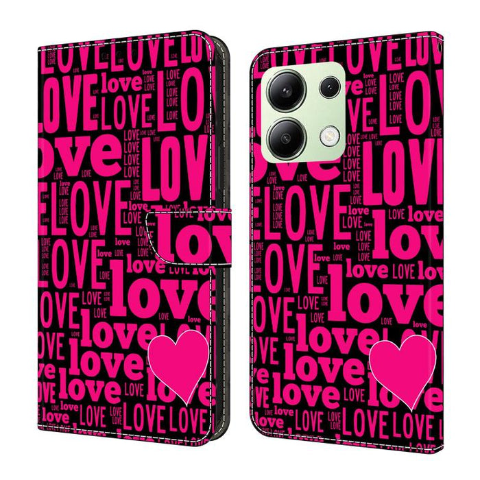 Funda para teléfono de cuero vegano pintado con efecto cristal, For Redmi Note 14 4G 163.25mm, For Redmi Note 14 5G, For Redmi Note 14 Pro 5G, For Redmi Note 13 4G