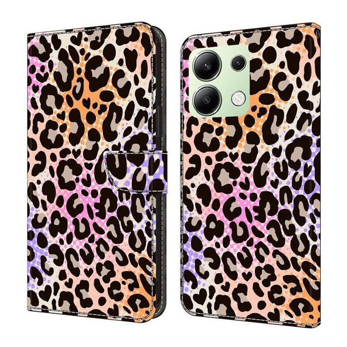 Funda para teléfono de cuero vegano pintado con efecto cristal, For Redmi Note 14 4G 163.25mm, For Redmi Note 14 5G, For Redmi Note 14 Pro 5G, For Redmi Note 13 4G