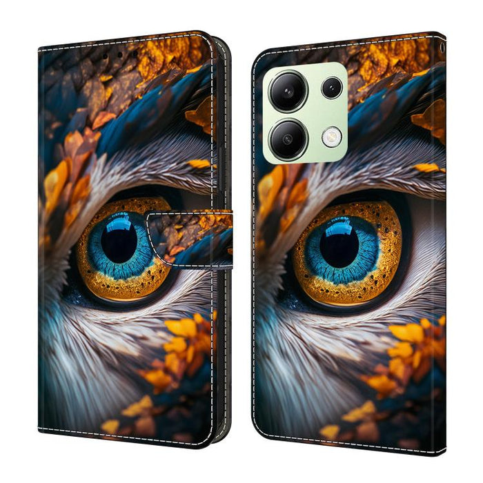 Funda para teléfono de cuero vegano pintado con efecto cristal, For Redmi Note 14 4G 163.25mm, For Redmi Note 14 5G, For Redmi Note 14 Pro 5G, For Redmi Note 13 4G