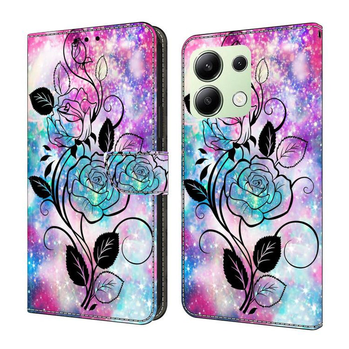 Funda para teléfono de cuero vegano pintado con efecto cristal, For Redmi Note 14 4G 163.25mm, For Redmi Note 14 5G, For Redmi Note 14 Pro 5G, For Redmi Note 13 4G