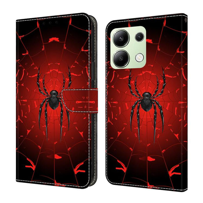 Funda para teléfono de cuero vegano pintado con efecto cristal, For Redmi Note 14 4G 163.25mm, For Redmi Note 14 5G, For Redmi Note 14 Pro 5G, For Redmi Note 13 4G