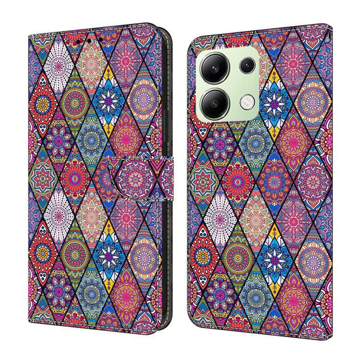 Funda para teléfono de cuero vegano pintado con efecto cristal, For Redmi K70E / Poco X6 Pro, For Redmi Note 13 Pro+