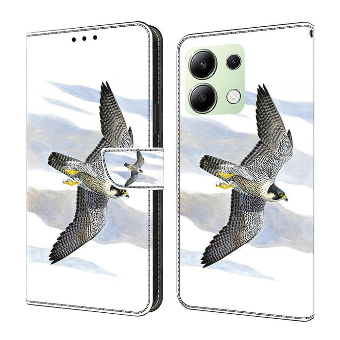 Funda para teléfono de cuero vegano pintado con efecto cristal, For Redmi Note 14 4G 163.25mm, For Redmi Note 14 5G, For Redmi Note 14 Pro 5G, For Redmi Note 13 4G