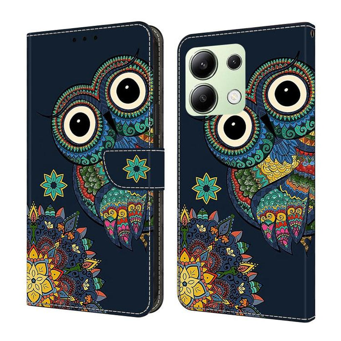 Funda para teléfono de cuero vegano pintado con efecto cristal, For Redmi K70E / Poco X6 Pro, For Redmi Note 13 Pro+