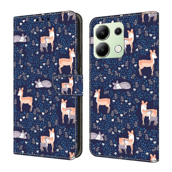 Funda para teléfono de cuero vegano pintado con efecto cristal, For Redmi K70E / Poco X6 Pro, For Redmi Note 13 Pro+