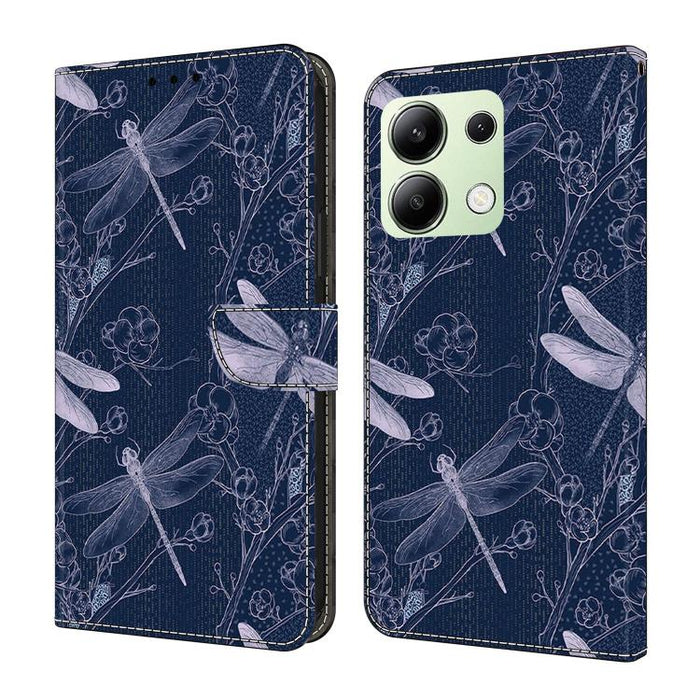 Funda para teléfono de cuero vegano pintado con efecto cristal, For Redmi Note 14 4G 163.25mm, For Redmi Note 14 5G, For Redmi Note 14 Pro 5G, For Redmi Note 13 4G