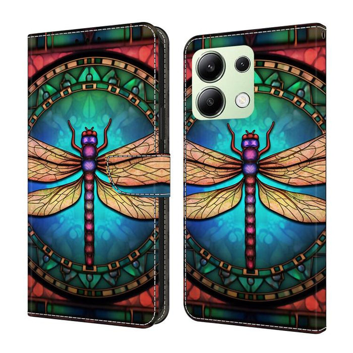 Funda para teléfono de cuero vegano pintado con efecto cristal, For Redmi Note 14 4G 163.25mm, For Redmi Note 14 5G, For Redmi Note 14 Pro 5G, For Redmi Note 13 4G