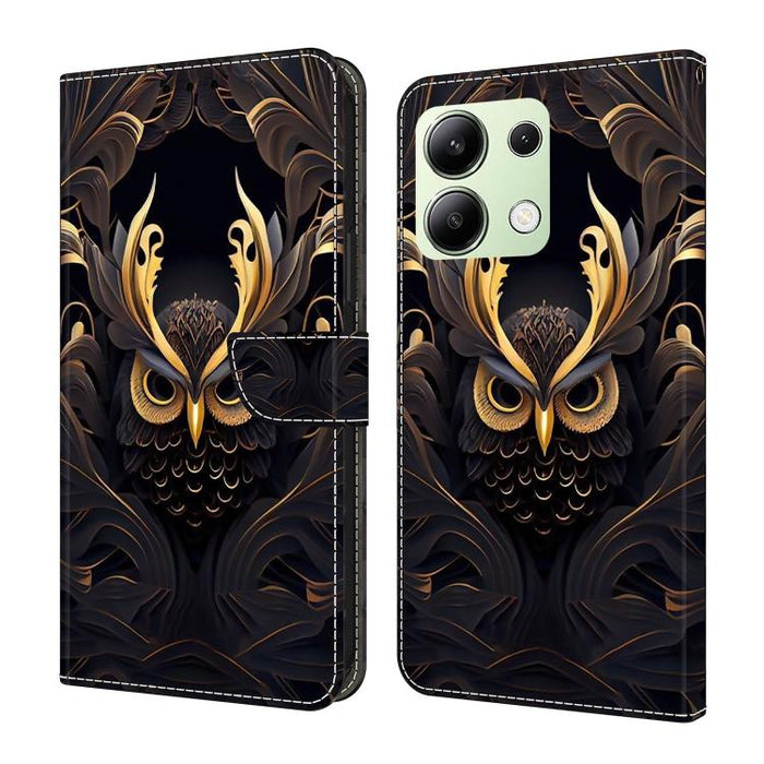 Funda para teléfono de cuero vegano pintado con efecto cristal, For Redmi K70E / Poco X6 Pro, For Redmi Note 13 Pro+