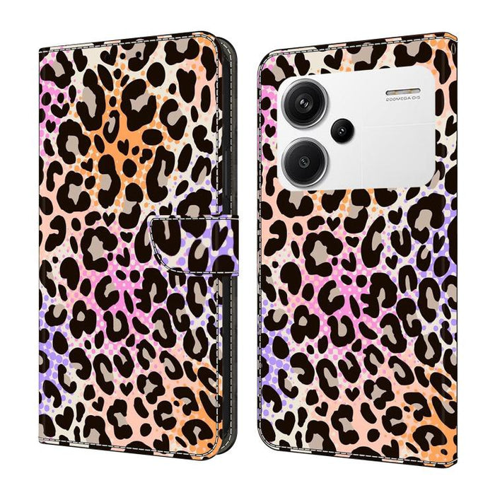 Funda para teléfono de cuero vegano pintado con efecto cristal, For Redmi K70E / Poco X6 Pro, For Redmi Note 13 Pro+