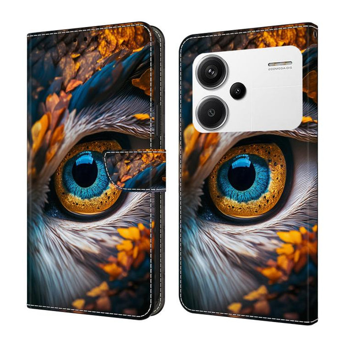 Funda para teléfono de cuero vegano pintado con efecto cristal, For Redmi K70E / Poco X6 Pro, For Redmi Note 13 Pro+