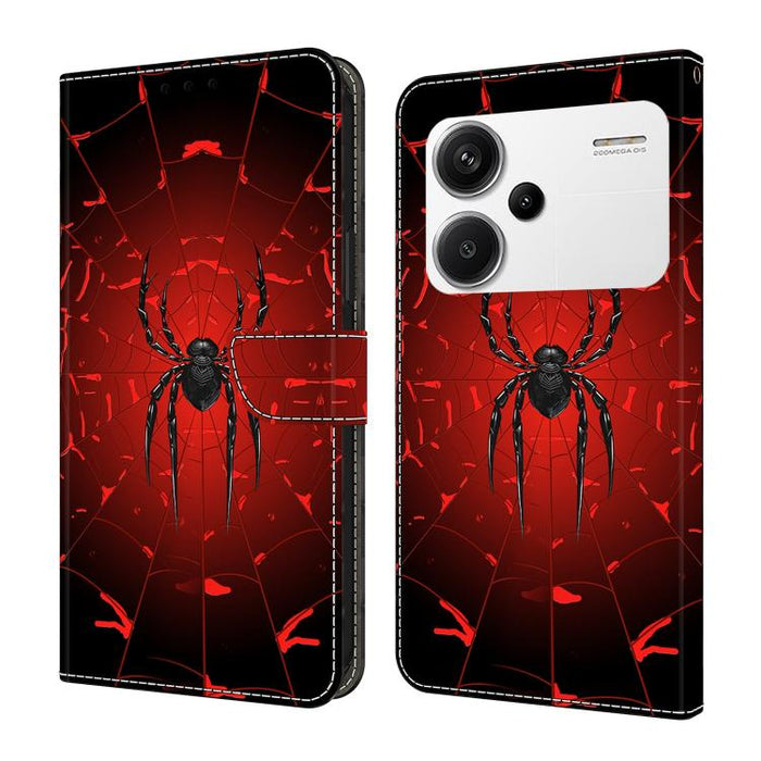 Funda para teléfono de cuero vegano pintado con efecto cristal, For Redmi K70E / Poco X6 Pro, For Redmi Note 13 Pro+