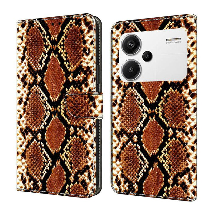 Funda para teléfono de cuero vegano pintado con efecto cristal, For Redmi K70E / Poco X6 Pro, For Redmi Note 13 Pro+