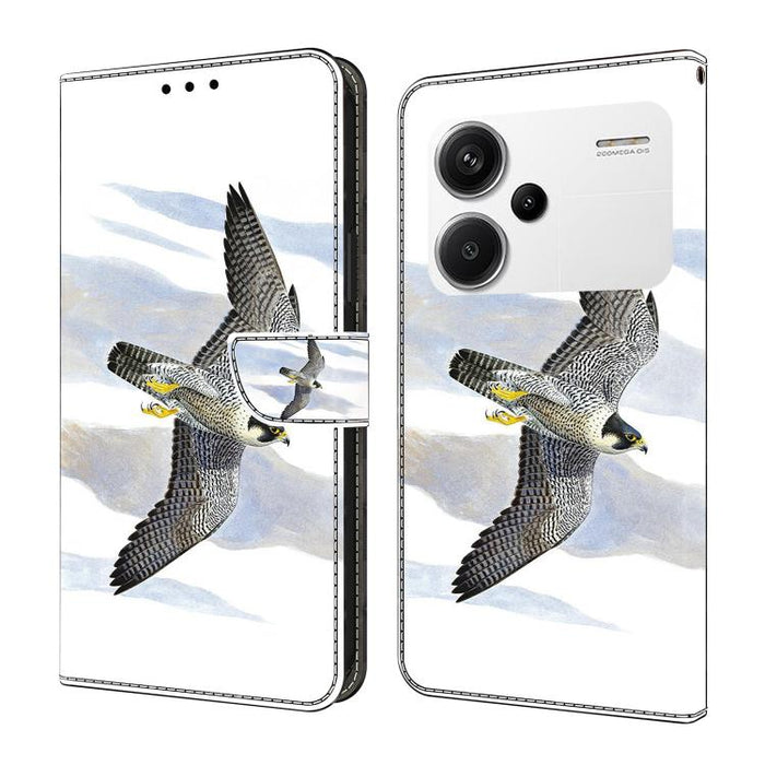 Funda para teléfono de cuero vegano pintado con efecto cristal, For Redmi K70E / Poco X6 Pro, For Redmi Note 13 Pro+