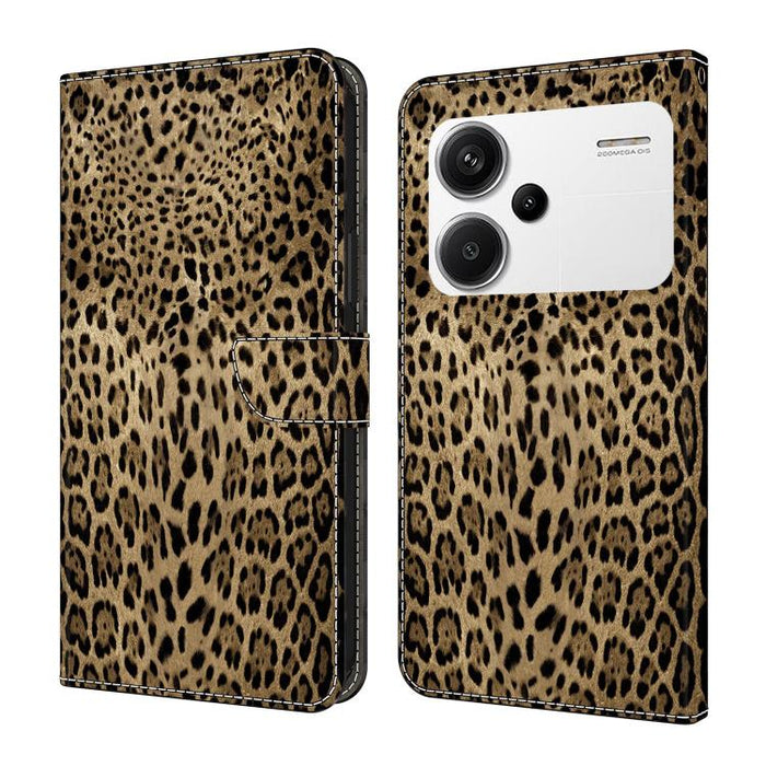 Funda para teléfono de cuero vegano pintado con efecto cristal, For Redmi K70E / Poco X6 Pro, For Redmi Note 13 Pro+