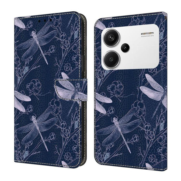 Funda para teléfono de cuero vegano pintado con efecto cristal, For Redmi K70E / Poco X6 Pro, For Redmi Note 13 Pro+