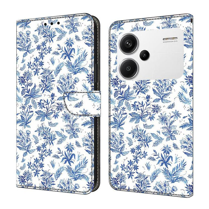 Funda para teléfono de cuero vegano pintado con efecto cristal, For Redmi K70E / Poco X6 Pro, For Redmi Note 13 Pro+