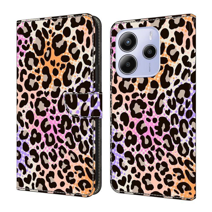 Funda para teléfono de cuero vegano pintado con efecto cristal, For Redmi Note 14 4G 163.25mm, For Redmi Note 14 5G, For Redmi Note 14 Pro 5G, For Redmi Note 13 4G