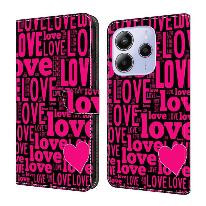 Funda para teléfono de cuero vegano pintado con efecto cristal, For Redmi Note 14 4G 164.84mm, For Redmi Note 14 Pro+ 5G / Poco X7, For Redmi 14C 4G / 5G, For Redmi Note 14 Pro 4G