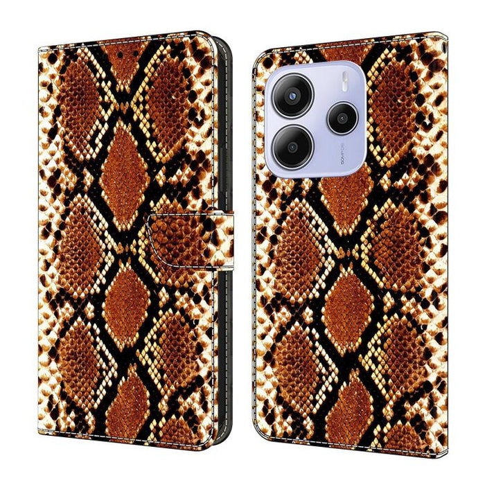 Funda para teléfono de cuero vegano pintado con efecto cristal, For Redmi Note 14 4G 164.84mm, For Redmi Note 14 Pro+ 5G / Poco X7, For Redmi 14C 4G / 5G, For Redmi Note 14 Pro 4G