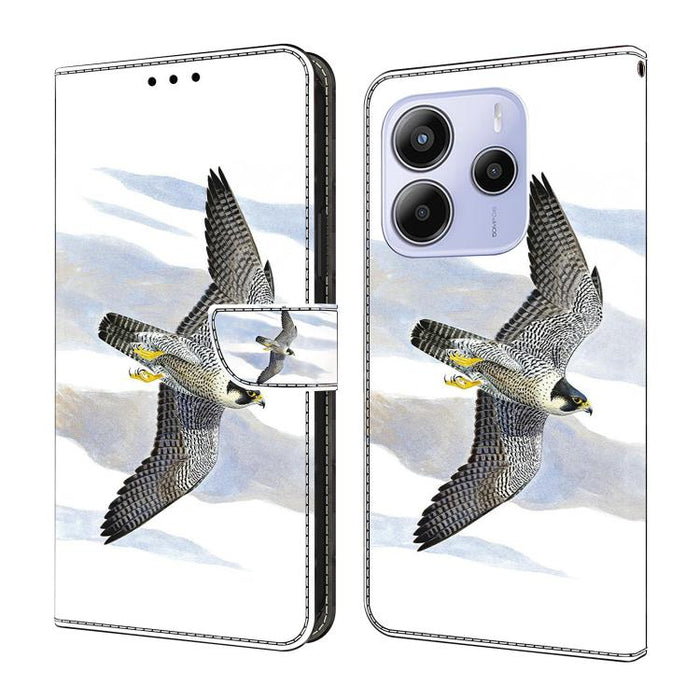 Funda para teléfono de cuero vegano pintado con efecto cristal, For Redmi Note 14 4G 164.84mm, For Redmi Note 14 Pro+ 5G / Poco X7, For Redmi 14C 4G / 5G, For Redmi Note 14 Pro 4G