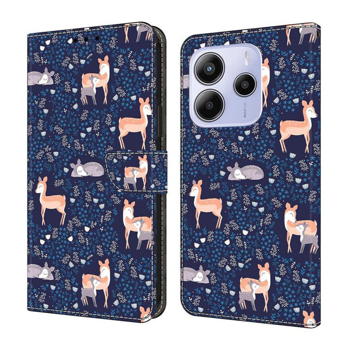Funda para teléfono de cuero vegano pintado con efecto cristal, For Redmi Note 14 4G 164.84mm, For Redmi Note 14 Pro+ 5G / Poco X7, For Redmi 14C 4G / 5G, For Redmi Note 14 Pro 4G